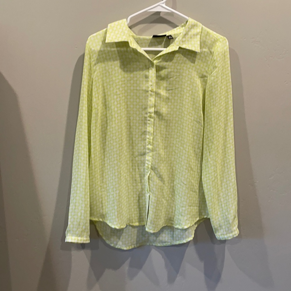 ANA Lime Green Sheer Blouse